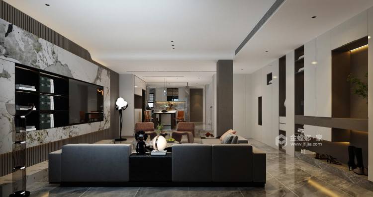 320平大海鑫庄国际现代风格-客厅效果图及设计说明