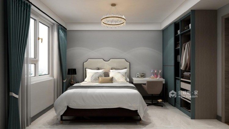 105平枫情水岸现代风格-雅致、舒适的简约中式-卧室效果图及设计说明