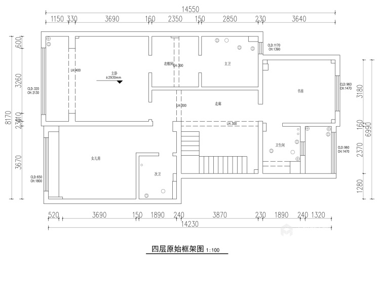 240平凯悦华庭现代风格-业主需求&原始结构图