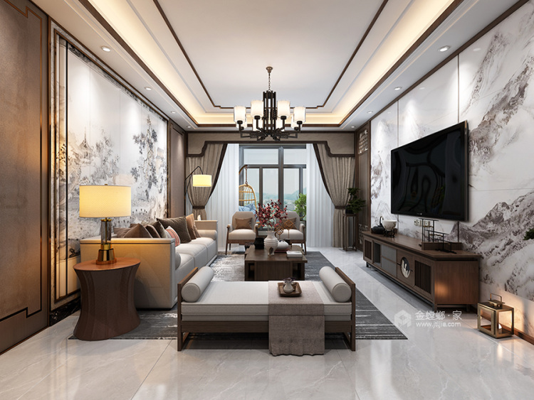 220平众富御园新中式风格-餐厅效果图及设计说明