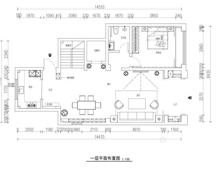 240平凯悦华庭现代风格-平面设计图及设计说明