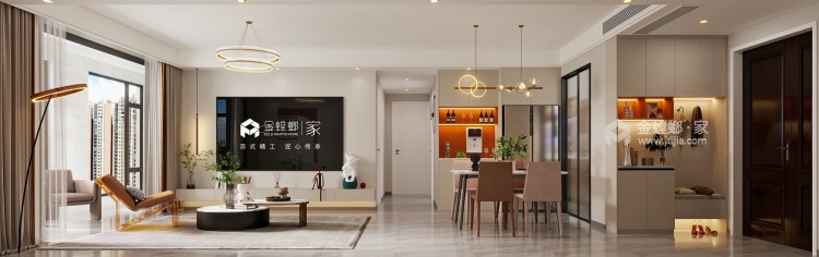 120平绿城玫瑰园现代风格-客厅效果图及设计说明