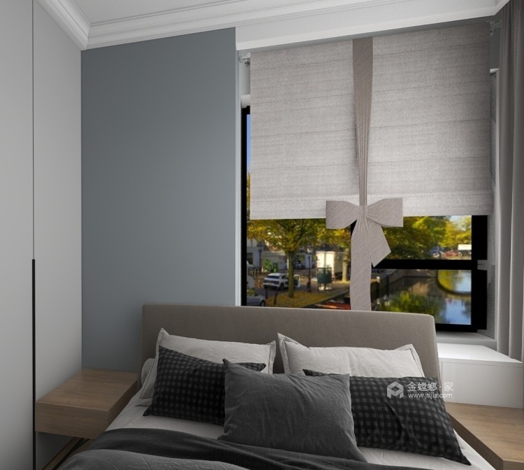 84平峨眉长岛现代风格-卧室效果图及设计说明