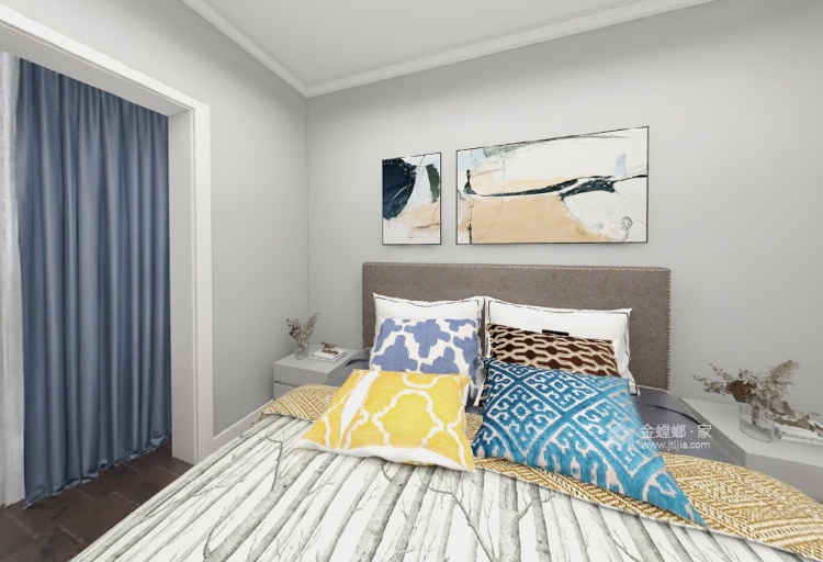 95平巴厘岛北欧风格-卧室效果图及设计说明
