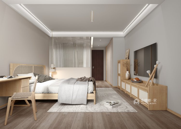 400平中海名门新中式风格-不拘于古，不囿于今-卧室效果图及设计说明
