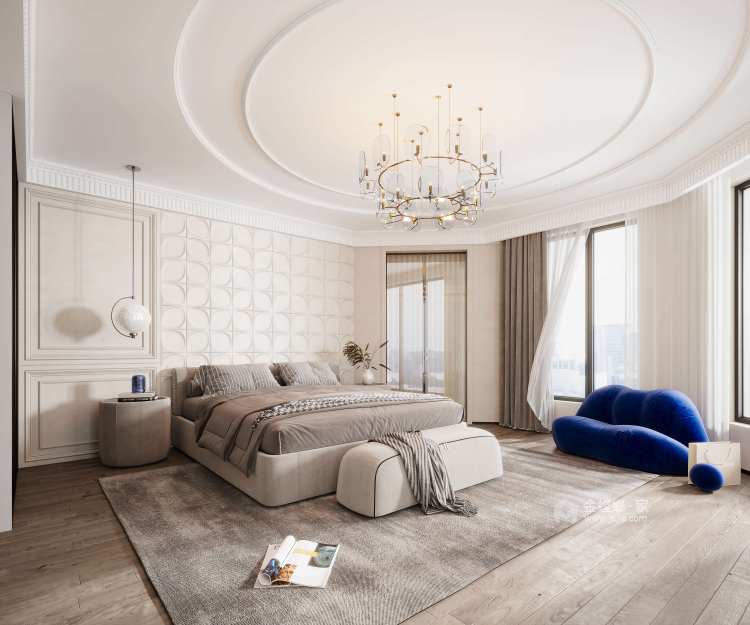 227平天域现代风格-卧室效果图及设计说明
