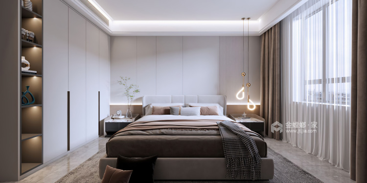 144平禹州嘉誉公元现代风格-卧室效果图及设计说明