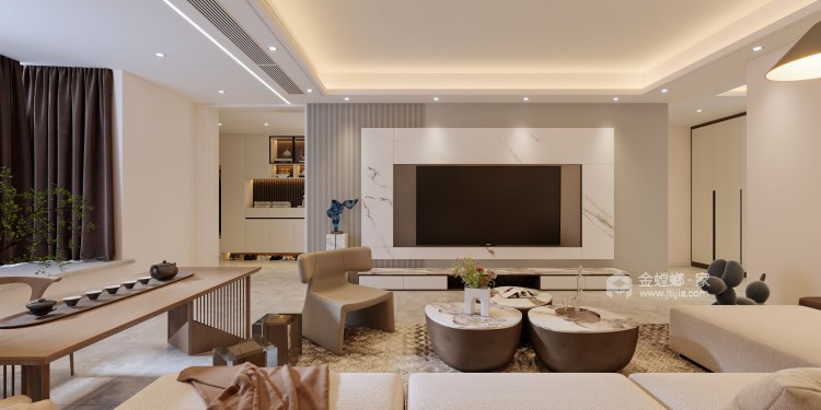 300平隆基枫华源现代风格-客厅效果图及设计说明