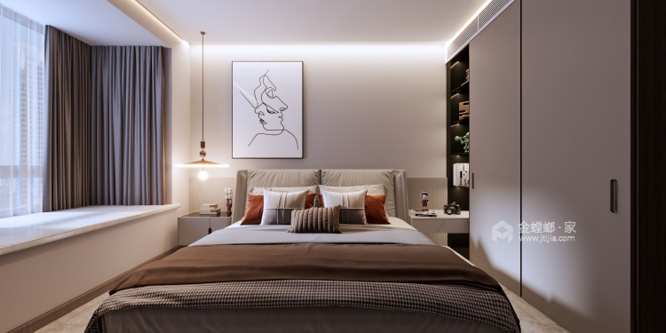 144平禹州嘉誉公元现代风格-卧室效果图及设计说明