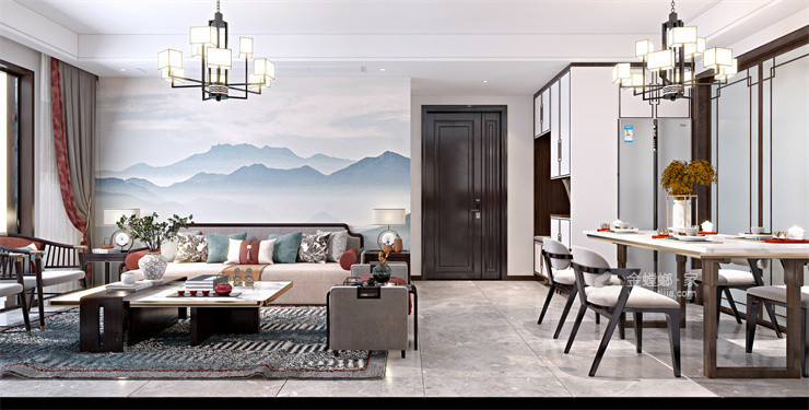 122平开源珑城新中式风格-卧室效果图及设计说明