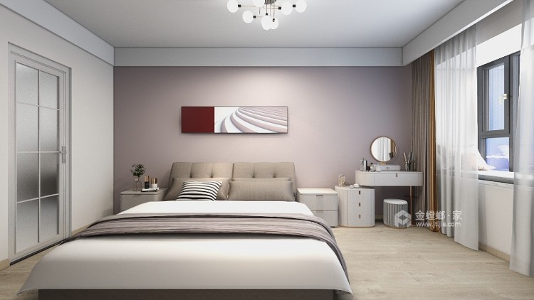 145平莫兰迪公馆现代风格-卧室效果图及设计说明