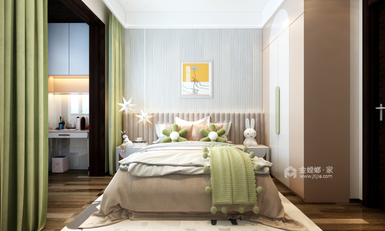 147平龙湾写意新中式风格-卧室效果图及设计说明