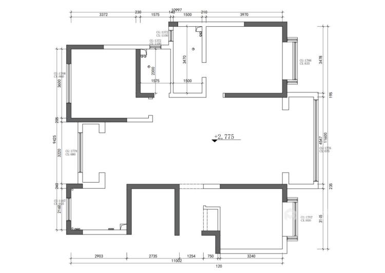 139平东尚名邸现代风格-业主需求&原始结构图