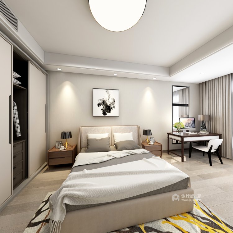 280平冠南苑现代风格-无处不在的互动，让生活更加丰盈-卧室效果图及设计说明