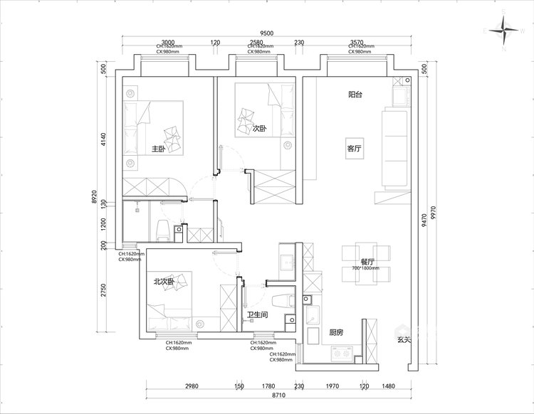 114平国瑞瑞城现代风格-平面设计图及设计说明