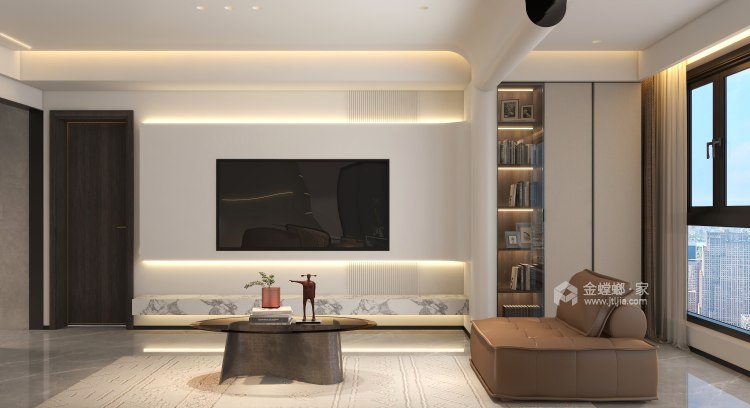 137平仁中风华现代风格-客厅效果图及设计说明