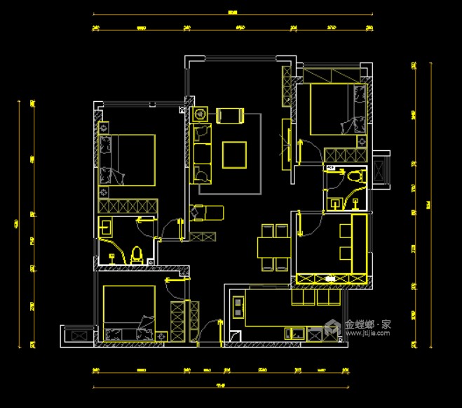 120平TCC世纪豪庭中式风格-平面设计图及设计说明