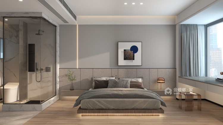137平仁中风华现代风格-卧室效果图及设计说明