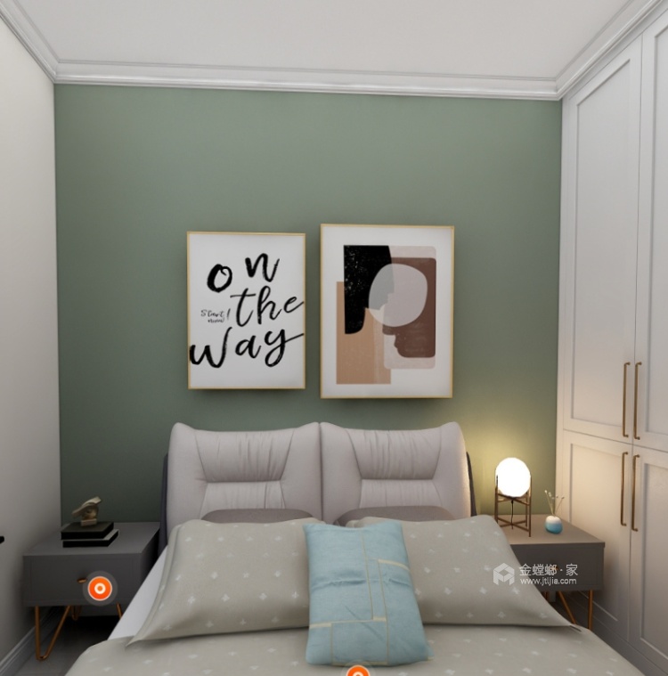 90平学府壹号北欧风格-温馨之家-卧室效果图及设计说明