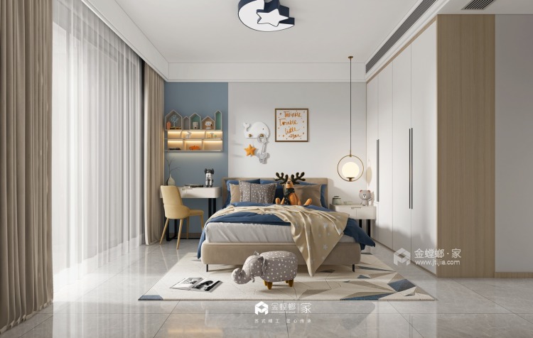 120平绿城玫瑰园现代风格-卧室效果图及设计说明
