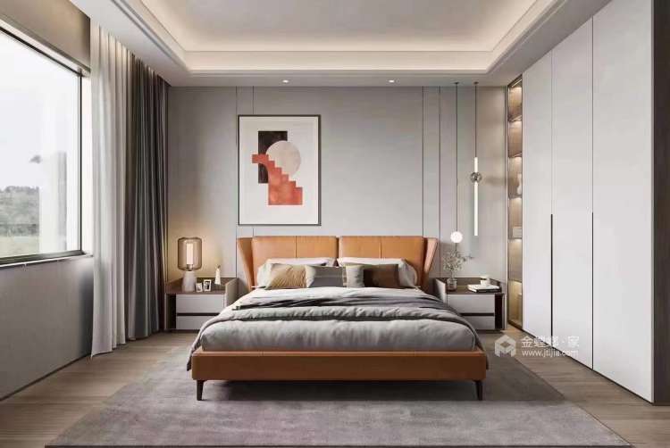 95平颐禾公馆现代风格-卧室效果图及设计说明