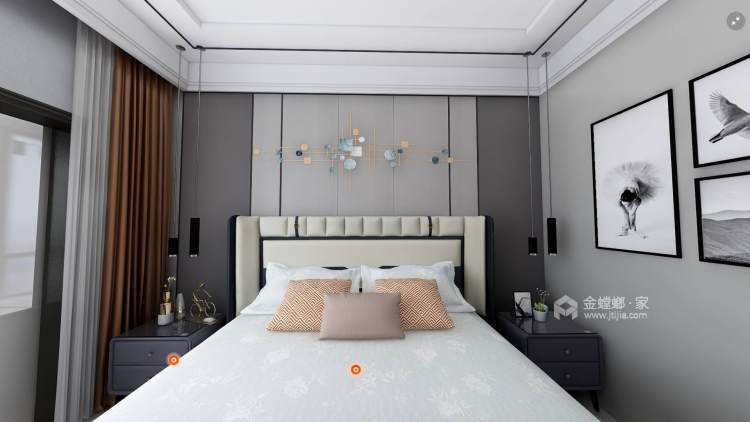 123平君雁皇家尊邸现代风格-卧室效果图及设计说明