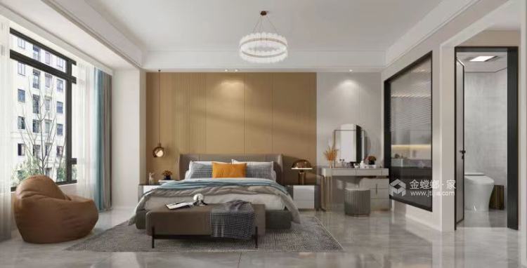 128平绿城玫瑰园现代风格-卧室效果图及设计说明
