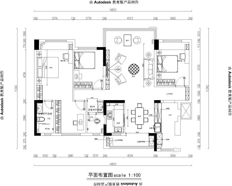 148平碧桂园陵江府现代风格-平面设计图及设计说明