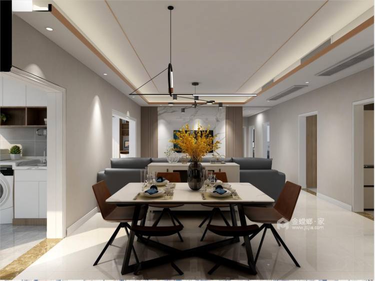 141平TCC世纪豪庭现代风格-餐厅效果图及设计说明