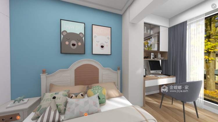 98平北城时代现代风格-卧室效果图及设计说明