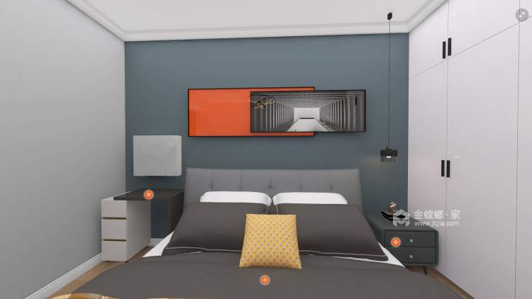 98平北城时代现代风格-卧室效果图及设计说明