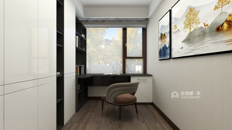 140平绿地商务城新中式风格-卧室效果图及设计说明