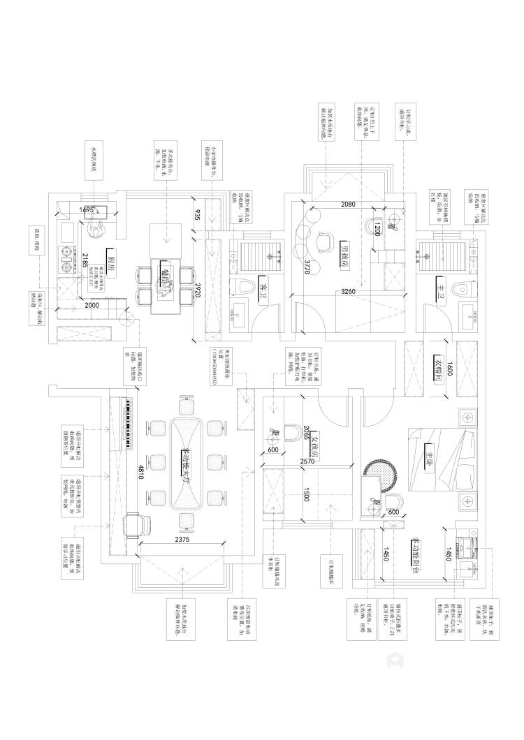 156平御园尚品现代风格-平面设计图及设计说明