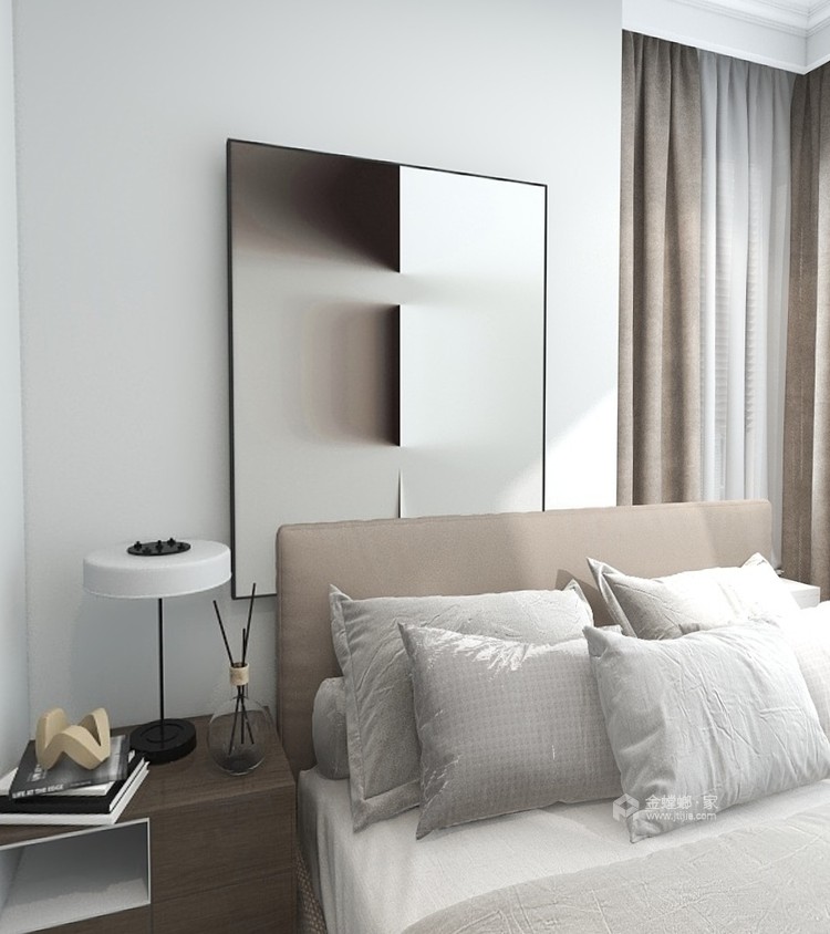 90平峨眉长岛现代风格-卧室效果图及设计说明