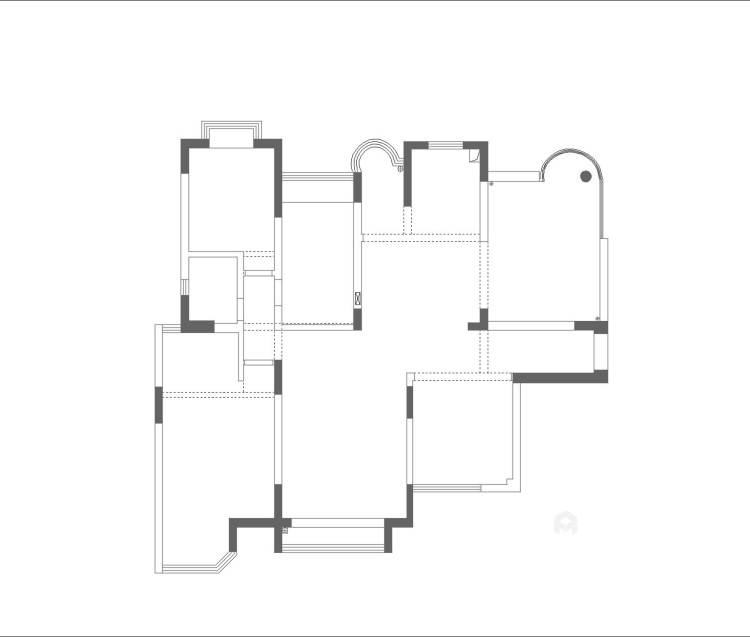 140平景山玫瑰园美式风格-业主需求&原始结构图