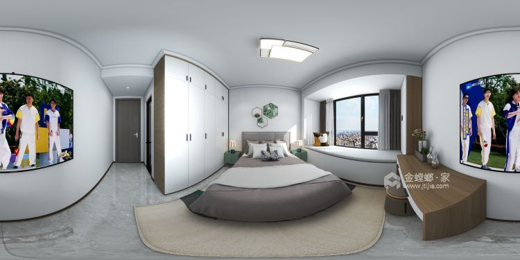 113平公园九里北欧风格-卧室效果图及设计说明