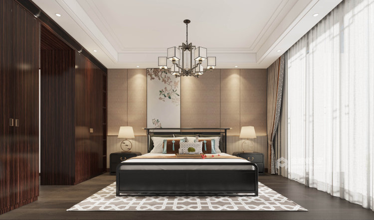 260平凤凰春晓新中式风格-卧室效果图及设计说明