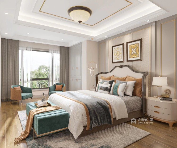 210平建发御珑湾美式风格-卧室效果图及设计说明
