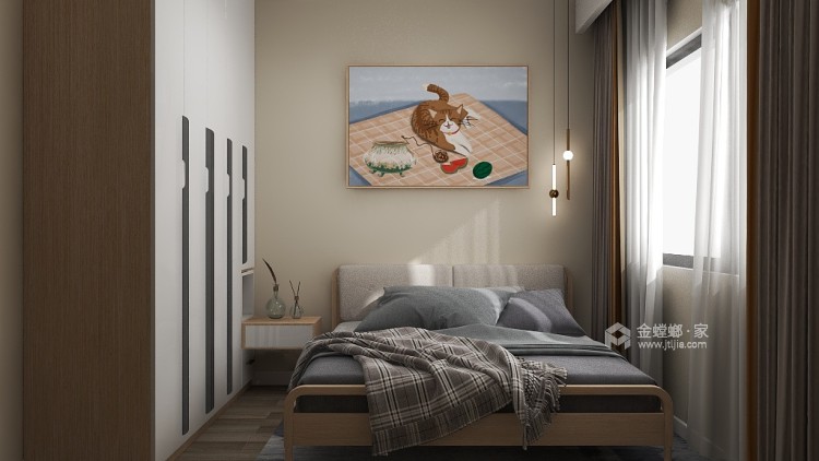 135平城中央东城现代风格-卧室效果图及设计说明