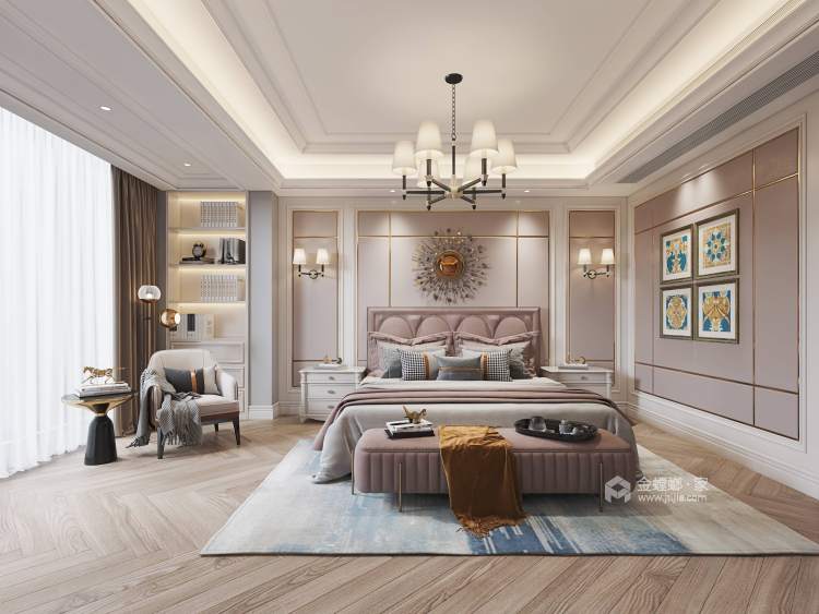 580平中昊檀宫美式风格-卧室效果图及设计说明
