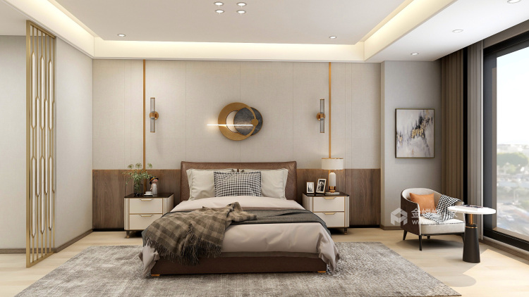 96平中粮香缇现代风格-卧室效果图及设计说明