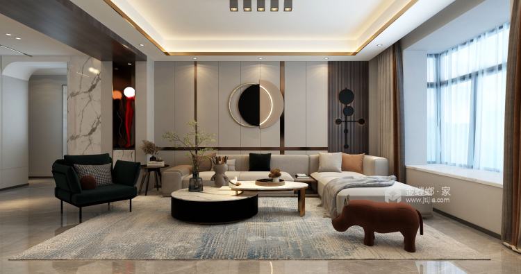 180平晋福鑫园现代风格-客厅效果图及设计说明
