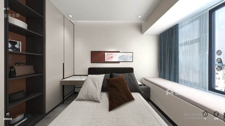 100平江屿城现代风格-卧室效果图及设计说明