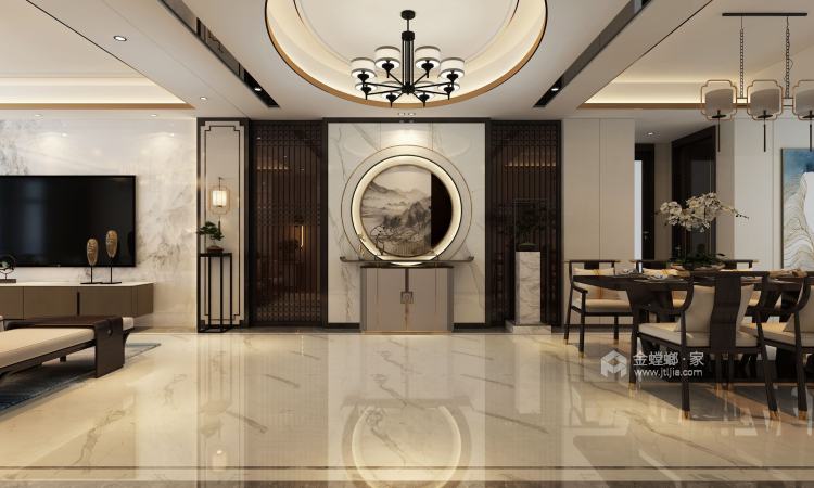 186平怡佳天一城新中式风格-餐厅效果图及设计说明