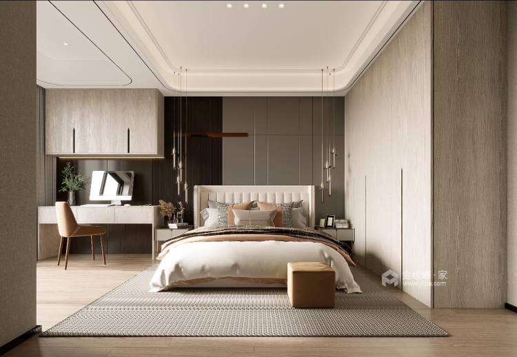 124平滨河湾现代风格-卧室效果图及设计说明