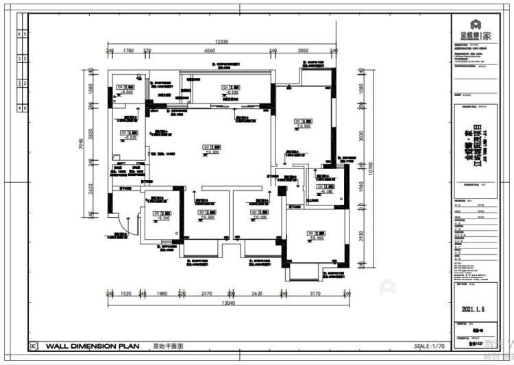 130平江屿城现代风格-业主需求&原始结构图