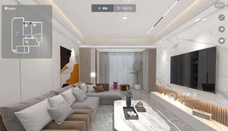 118平君悦湾现代风格-客厅效果图及设计说明