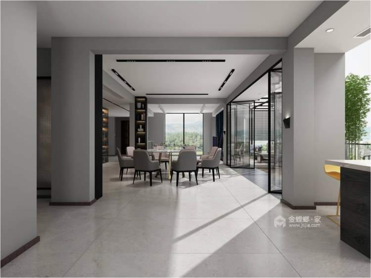 500平正商红河谷现代风格-客厅效果图及设计说明
