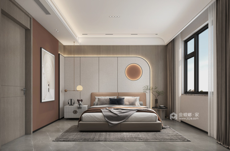 380平林溪湾现代风格-卧室效果图及设计说明