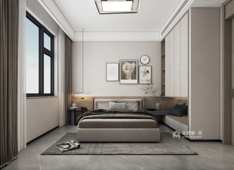 380平林溪湾现代风格-卧室